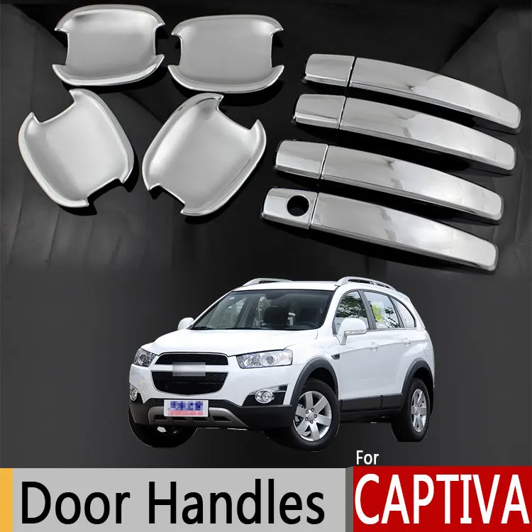 Для chevrolet captiva vauxhall opel antara хромированные покрытия для дверных ручек 4 шт./компл. Chevy 2006- автомобильные аксессуары наклейки стайлинга автомобилей