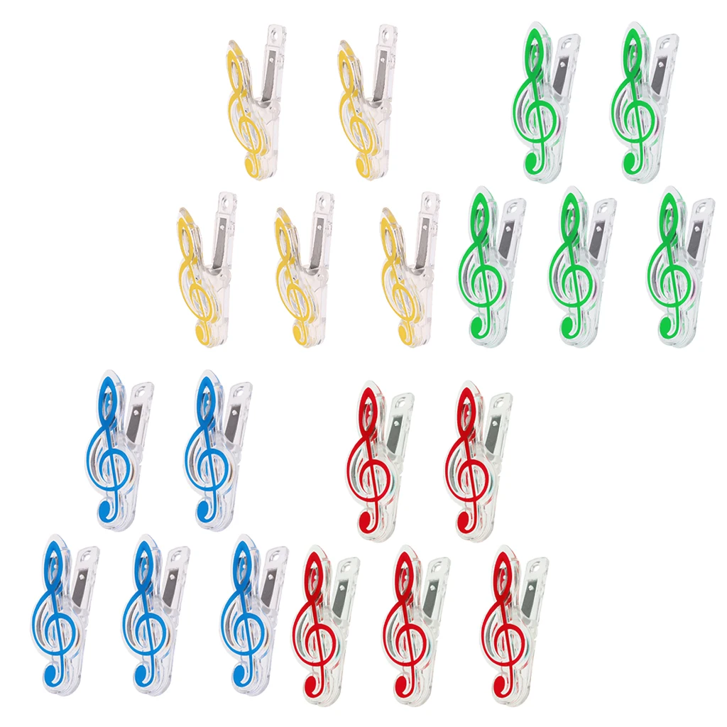 4 Sets Colorful Sheet Music Page Clips Bookmarks Musical Instrument Parts