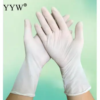 

100pcs White Disposable Hand Gloves For Kitchen Bbq Work Home Gloves Eco-Friendly Anti Virus Gloves Universal One-Off Gloves