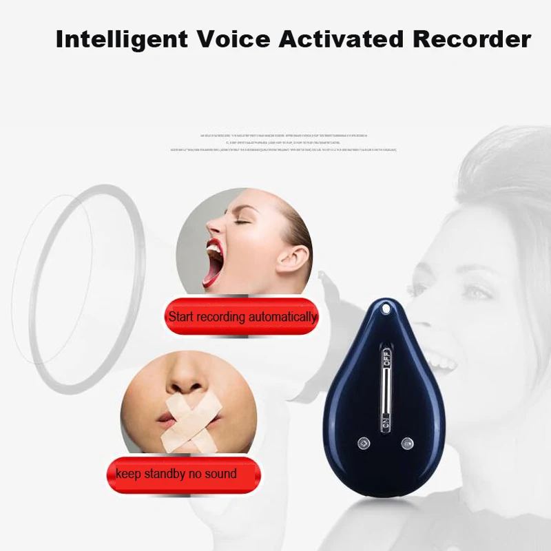 Ожерелье брелок с активацией звука 48 часов записи профессиональный HD мини 8 ГБ/16