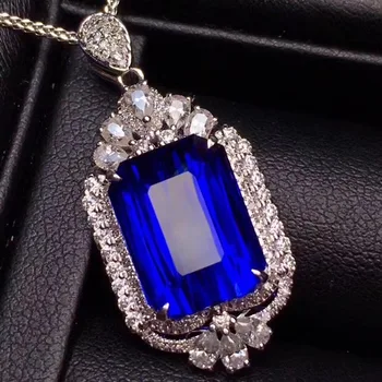 

Sapphire Pendant Natural And Real Sapphire Necklace 925 sterling silver Fine jewelry Sapphire Pendant