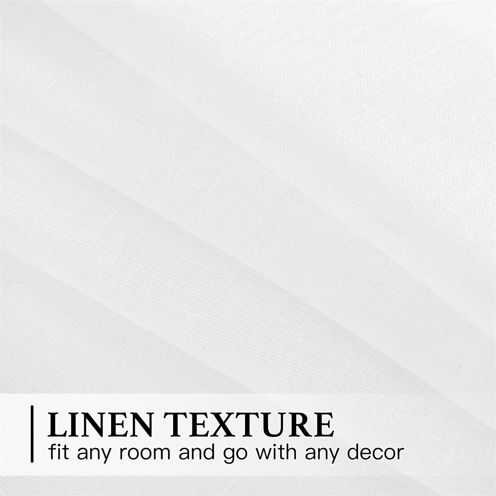 NICETOWN 1PC Tie Up Shade Rod Pocket Sheer Curtain Modern Solid European and American Style for Kitchen Small Window