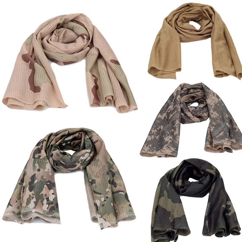 Военный Тактический Камуфляжный сетчатый шарф уличный дышащий мужской с лицом