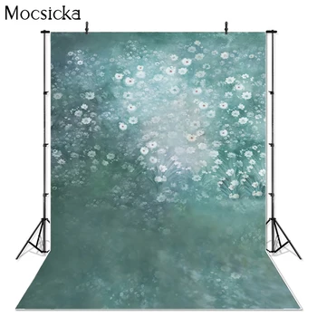 

Mocsicka White Daisy Flower Photography Background Hand Drawn Style Backdrop Child Portrait Decoration Props Photo Studio