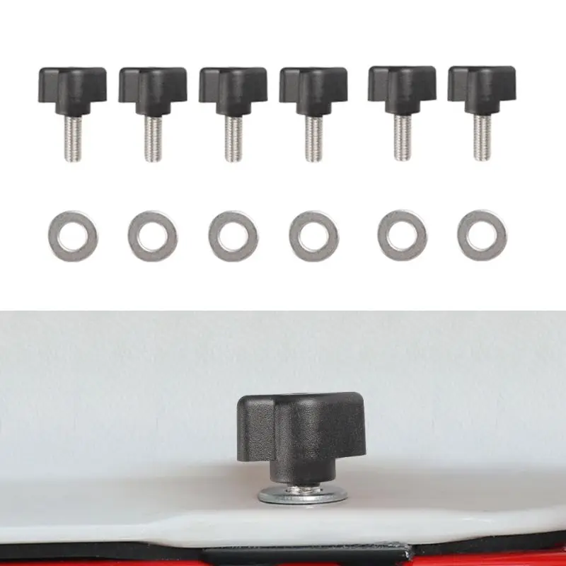 

6Pcs Hardtop Quick Removal Bolts Thumb Screws For Jeep Wrangler 1995-2019 YJ JK K1AF