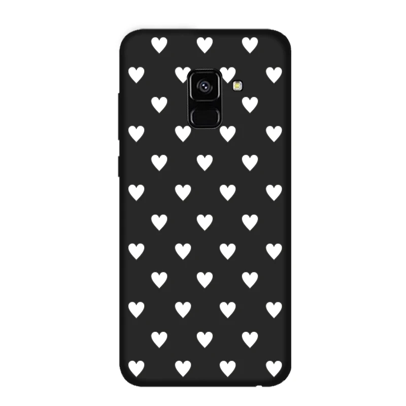 Love 3 black case Мягкое разноцветное сердце «любовь» чехол для samsung Galaxy A7 A6 A8 A9 J4 J6 J8 плюс A3 A5 A7 A750F чехол coque - Цвет: Love 3 black case