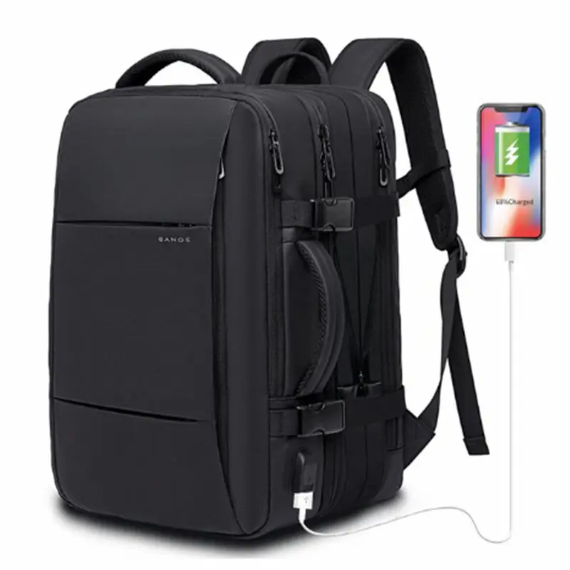 40L большой Ёмкость Для мужчин расширяемый рюкзаки зарядка через USB мужской
