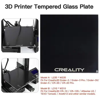 

CREALITY 3D Tempered Glass Platform Heated Bed Build Surface Fit For Ender-3/Ender-3 Pro/Ender-5/CR-20/CR-20 Pro Printer