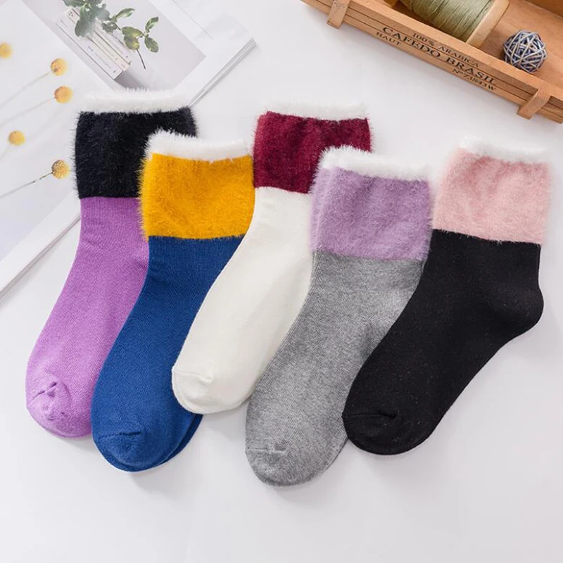 Новое поступление женские носки теплые толстые длинные носки Femme Лоскутные забавные носки уличная calcetines medias