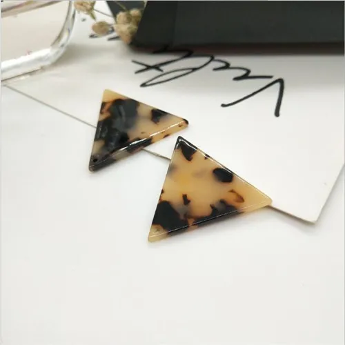 10 шт./лот TriangleTag уксусная кислота акриловые Подвески Разъемы для сережек кулон аксессуары ювелирные украшения сделай сам изготовление - Цвет: Цвет: желтый