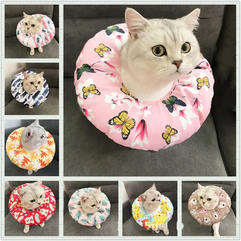 

Anti-bite Pet Cat Neck Elizabethan Collar Puppy Goat Neck Circle for Small Cats Dogs Kedi Rabbit Grooming Cover Pets Supplies
