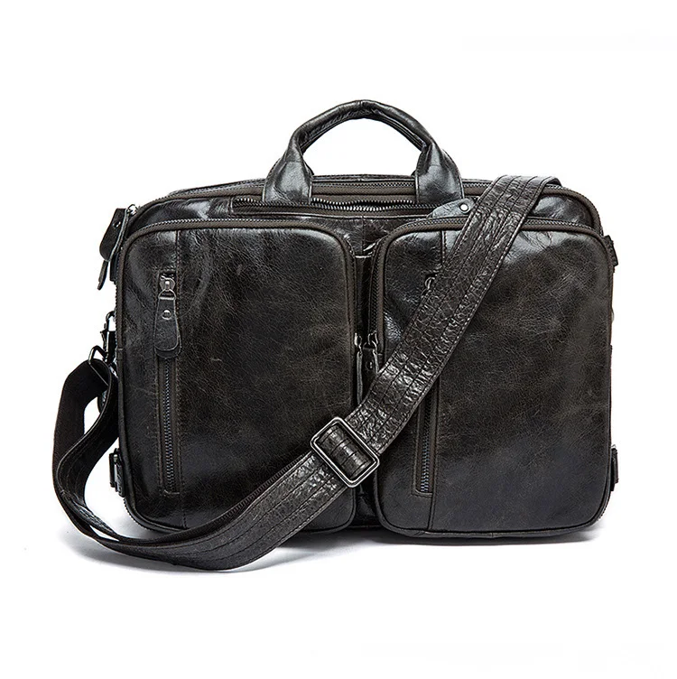 Aimeison сумка, мужской портфель из натуральной кожи, мужская сумка для ноутбука, натуральная кожа, мужские сумки-мессенджеры, Мужские портфели - Цвет: Темно-серый