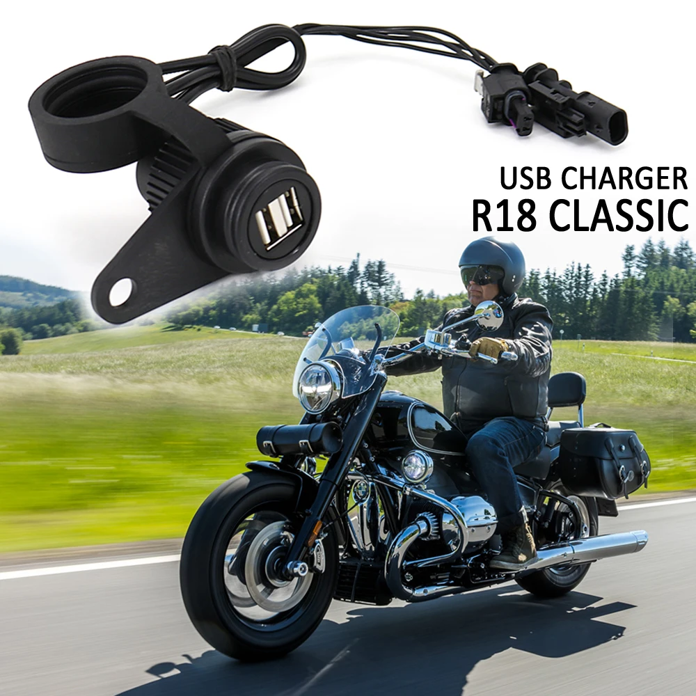 USB Double Socket NEW Motorcycle Accessories For BMW R18 R 18 Classic With Lossless Line