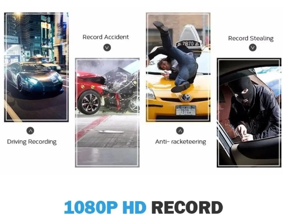 4,3 дюймов, белая зеркальная камера, автомобильная видеокамера, Full Hd 1080, двойной объектив, Регистрационная видеокамера с фронтальной и задней камерой