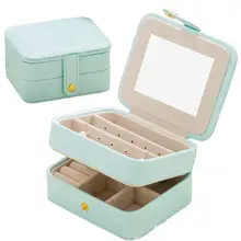 Maleta de transporte Princesa Estilo Europeu Coréia Do Sul Mini Pequena Mão Simples Caixa de Armazenamento de Jóias Brincos Do Parafuso Prisioneiro Da Orelha Da Orelha Anéis(China)
