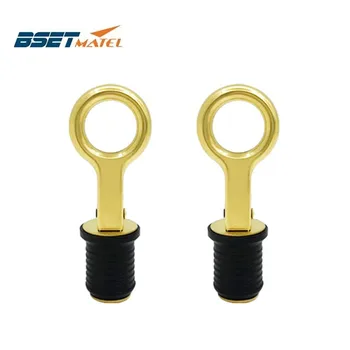 

2X Rubber Brass Snap Tight Flip Style Hull Livewell Boat Drain Plug Boat bilge transom seawall baitwell marine boat accessories