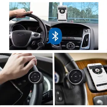 

Wireless Bluetooth Media Button Remote Controller Car Motorcycle Bike Steering Wheel MP3 Music Play For -Android Phone Tablet