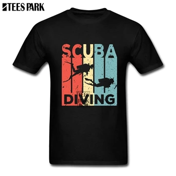 

Summer Top Tees Scuba Dive Diver Vintage Retro Cool Tee Shirts Men Crewneck Short Sleeve Tee Shirts Classic Men's Team T Shirt