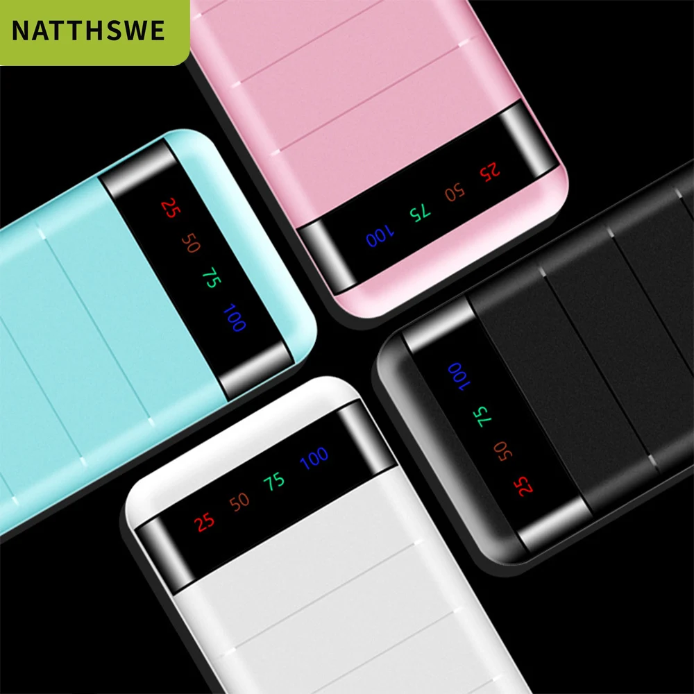 NATTHSWE 20000 мАч портативное зарядное устройство с двумя USB тонким внешним аккумулятором для samsung iphone Xiaomi