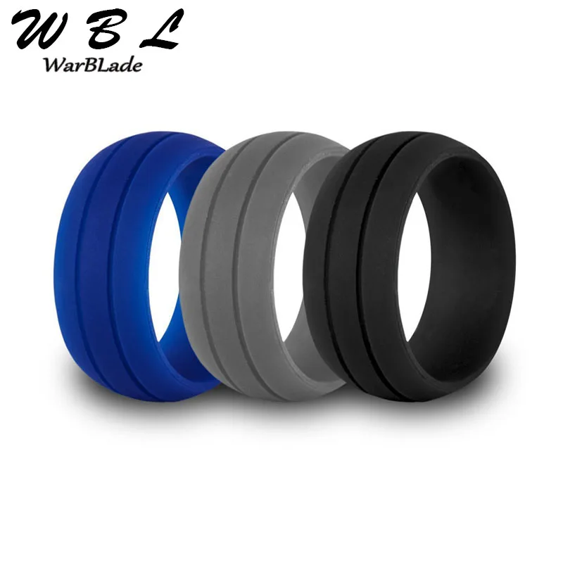 Natural Silicone Ring Hypoallergenic Crossfit Flexible Rubber 8MM for Women Men Party Wedding