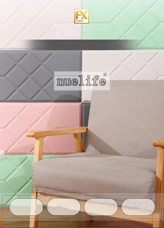 Прямоугольный фон для стены мягкая упаковка кровать Водонепроницаемая спинка заднего сиденья для спальни настенный забор имитация кожи мягкая 3D Наклейка на стену