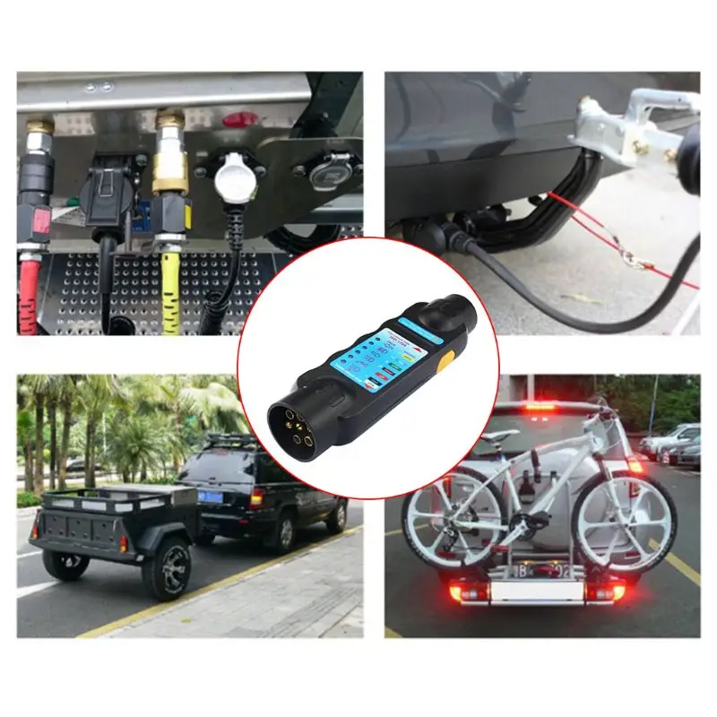 Hot New Durable 12V 7-Pin Car Truck Trailer Plug Socket Tester Wiring Circuit Light Test Tool For European | Автомобили и