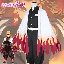 Предпродажа DokiDoki-R аниме Demon Slayer: Kimetsu no Yaiba Rengoku Kyoujurou Косплей Костюм Kimetsu no Yaiba косплей мужской Rengoku