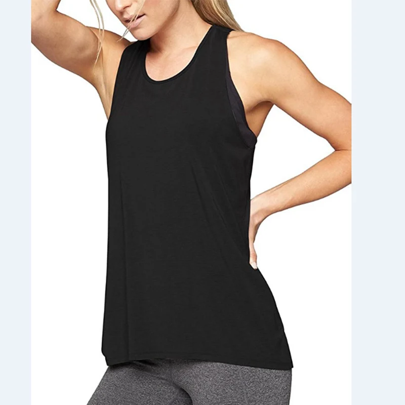 Женская гимнастическая майка без рукавов для йоги сетчатая одежда для фитнеса спортивная женская футболка для тренировок Спортивная одежда для бега рубашки для йоги - Цвет: Black
