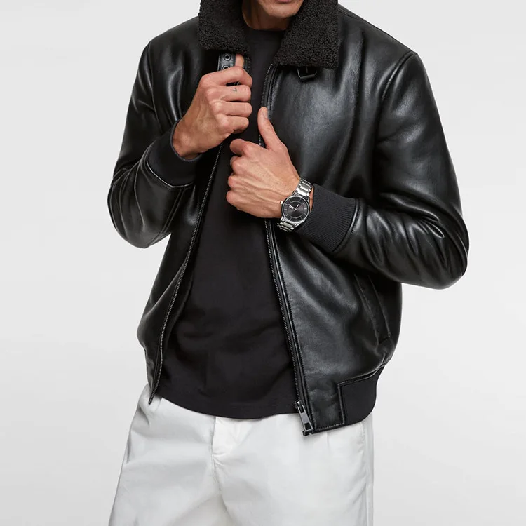 

Overplus of Goods Exported to Europe And US Men's 2019 Autumn And Winter New Style Leather Coat Motorcycle Jacket England Versat