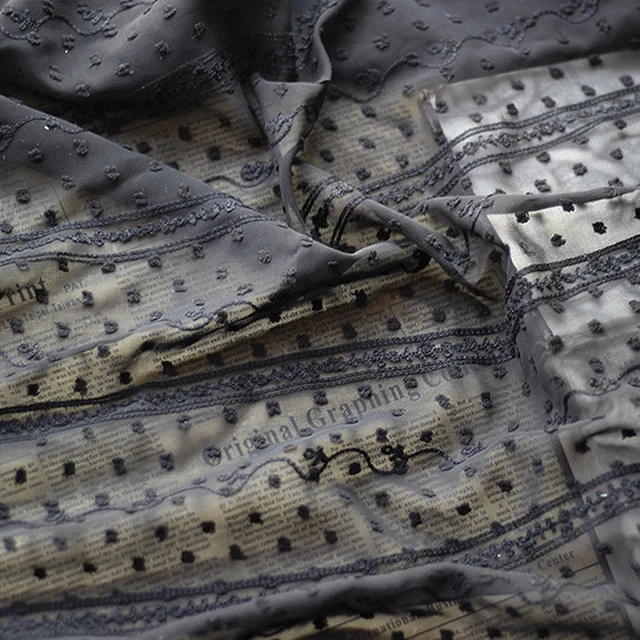 100X150 Cm Csúcsminőségű Francia Kiváló Minőségű Afrikai Tüll Hímzett Virág Átlátszó Nettó Csipke Szövet Esküvői Barkács Ruházathoz - Image 6