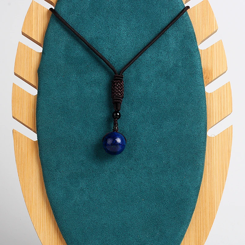 Natural Royal Lapis Lazuli Bead Pendant Necklaces Woman Transfer Good Luck Bead Necklace Amulet Rope Chain Handmade Jewelry Gift - Image 5