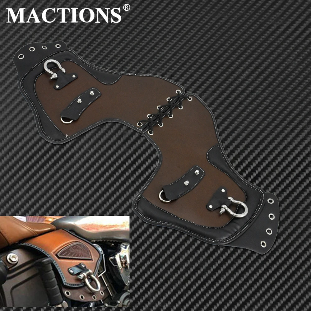 

2pcs Motorcycle PU Leather Heat Saddle Shield Deflectors Brown For Harley Touring Street Glide Dyna Fatboy Softail Sportster XL