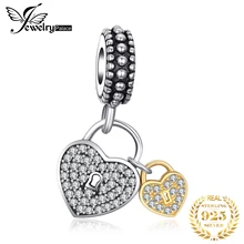 Jewelrypalace 925 Sterling Silver Amor Dos Pais Pave Cubic Zirconia Ouro Murano Glass Charme Pulseiras Presentes Para Sua Jóia Fina(China)