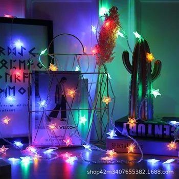 

LED Five-pointed Star Light String Five-pointed Star Small Colored Lights GIRL'S Heart Decorative Lights Christmas Lights