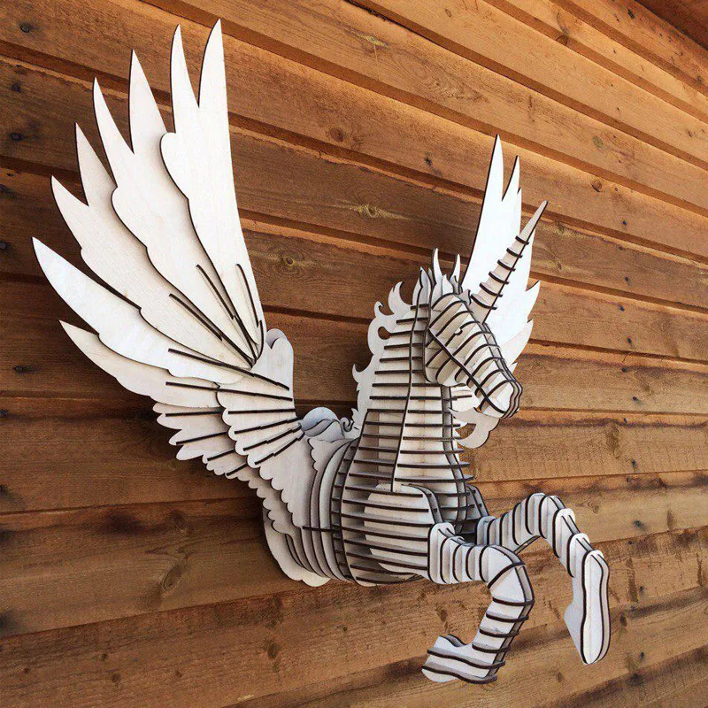 Pegasus fly horse 3D модель CNC лазерный режущий файл формат CDR для рисования|Запчасти