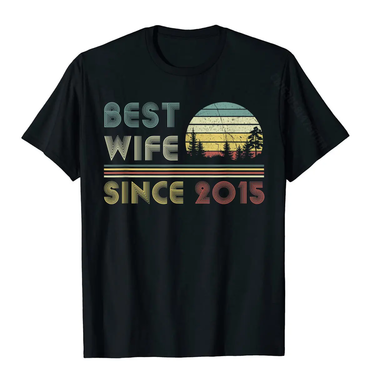 

Best Wife Since 2015 T-Shirt Cotton Custom Tops Shirts Family Men Top T-Shirts Custom