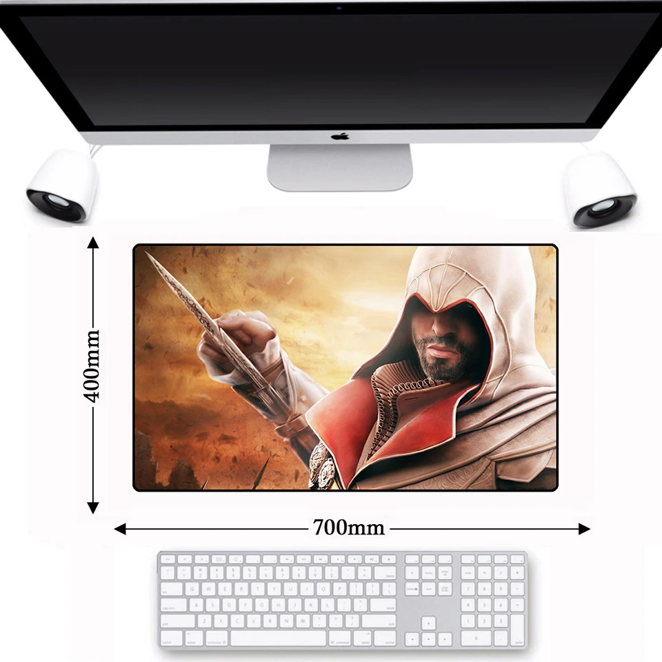 Нескользящий натуральный каучук большой игровой коврик для мыши Assassins Creed 700*400 мм большой ноутбук Lockedge Gamer Play PC коврик для мыши Коврик для мыши