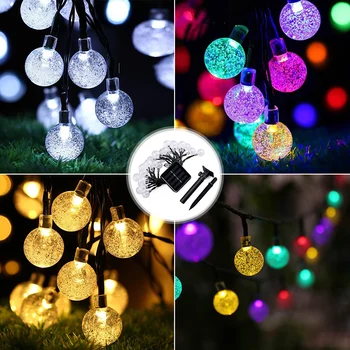 

50 LED 10m LED Crystal ball LED Solar Lamp Power LED String Fairy Lights Solar Garlands G50 LEDarden Christmas Decor For Outdoor