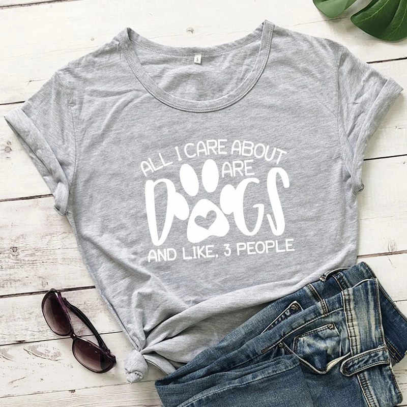 Футболка с надписью All I Care about Are Dogs забавная футболка рисунком собачьей мамы и