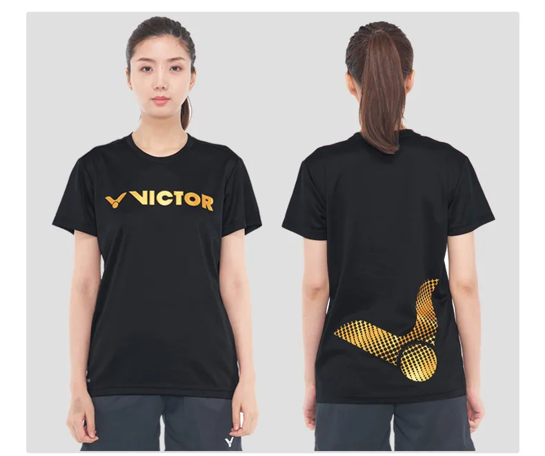 Рубашки для бадминтона VICTOR дышащая быстросохнущая футболка для мужчин и женщин тренировочный матч 95006 Спортивная одежда для бега
