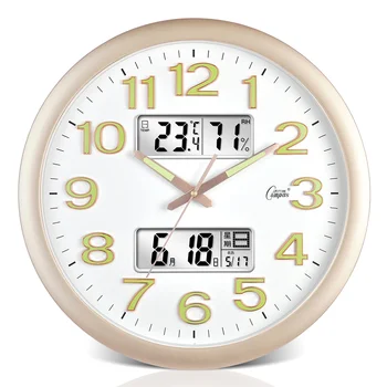 

Luminous Calendar Digital Wall Clock Silent Fashion Creativity Living Room Simple Horloge Home Decoration Accessories AA50WC