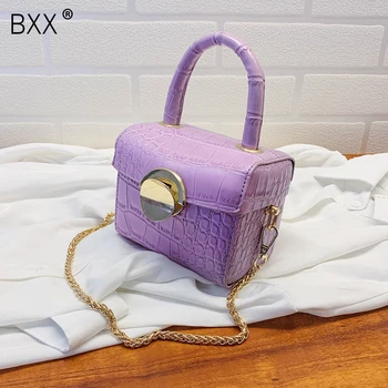 

[BXX] Lipstick Bags Mini Stone Pattern PU Leather Crossbody Bags For Women 2020 Chain Shoulder Bag Travel Cute Box Handbag HM466