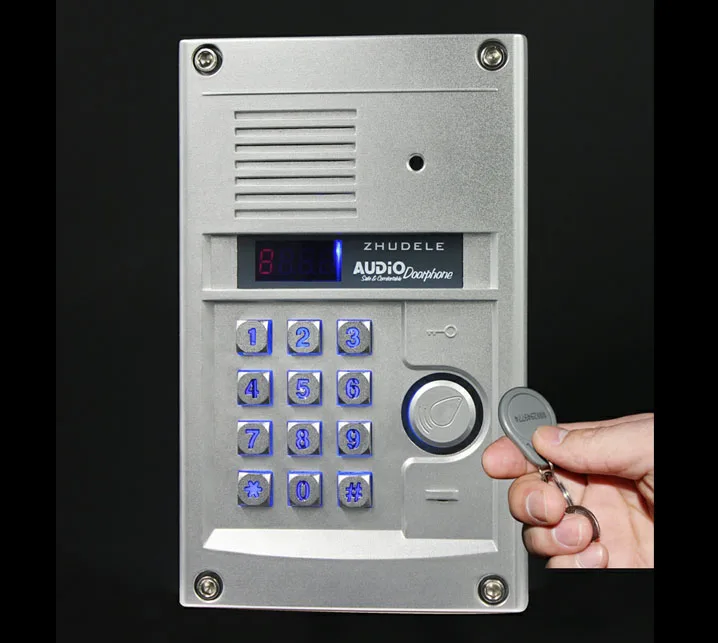 ZHUDELE Luxury interphone for 8-apartments intercom system home security audio door phone waterproof utdoor station in stock