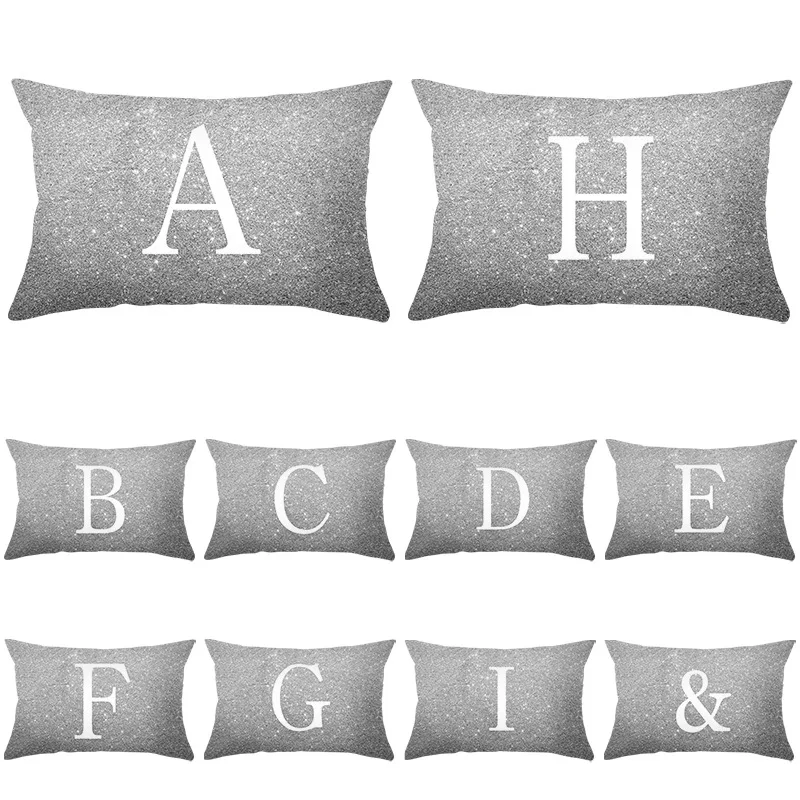 Бархатный Чехол для подушки с серебряными металлическими буквами наволочка 30*50