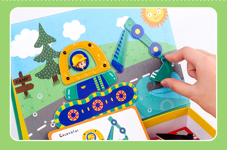 Детская игрушка магнитная головоломка 3D лесная головоломка светофора надпись и цифра деревянный пазл ранний Развивающие игрушки для детей подарок