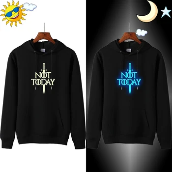 

Not Today Men Hoodies Sweatshirts Animal Crew Neck Sweatshirt for Men Arya Stark Men Clothes Plus Size Winter Men's Clothing