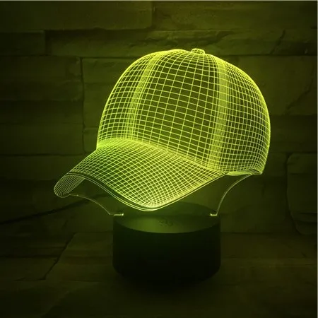 Cutomized 3D Lamp Baseball Cap Without Logo Best Present for Children Atmosphere 7 Color with Remote Led Night Light Lamp