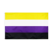 Bandera no binaria johnin 90x150cm NB Pride Genderqueer GQ identidad de género