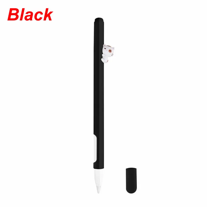 Black Силиконовый защитный чехол для карандашей с милым котом, чехол для Apple Pencil 2, набор аксессуаров для карандашей - Цвета: Black