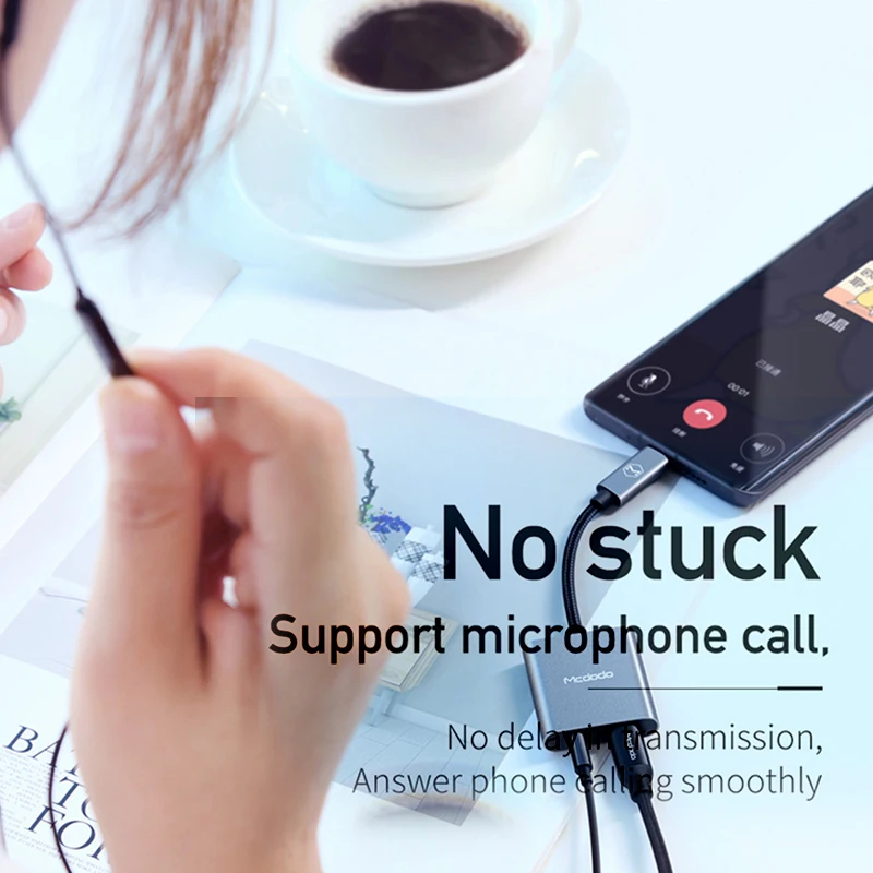 Цифровой аудио адаптер Mcdodo 60 Вт PD USB C на 3 5 мм + Type для наушников ЦАП кабель Aux